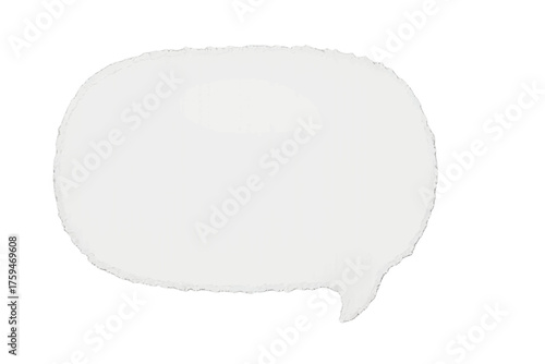 Torn-paper-edge rounded chat bubble 16:9 transparent background Chat bubble, empty for copy