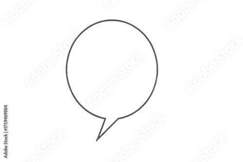 Offset drop-pin tail chat bubble 16:9 transparent background Chat bubble, empty for copy