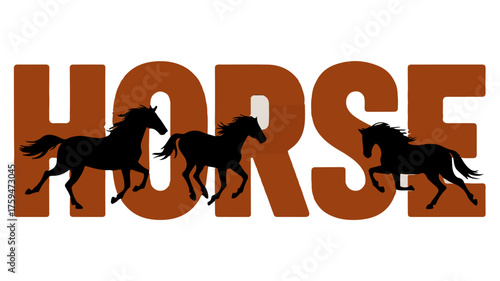 Rustic Horse Typography Vector Art
