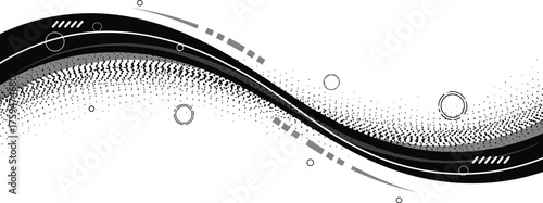A winding road vector illustration isolated on white background, showcasing a dynamic and stylized design with a sense of movement and direction, perfect for representing travel, journey, or transport