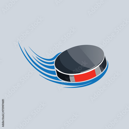 Hockey Puck in Motion - A Dynamic Sports Illustration.