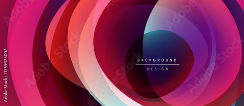 Abstract colorful circles create dynamic background. Gradient hues blend, forming concentric layers. Modern design element for visuals.