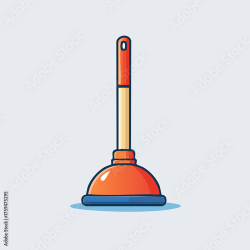 Plunger Tool Icon Vector Illustration.