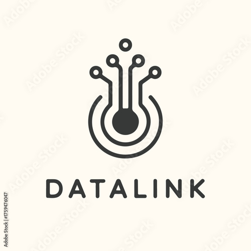 Vector art of datalink logo representing data connection and technology, abstract symbol