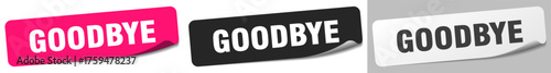goodbye sticker. goodbye sticker set on white background