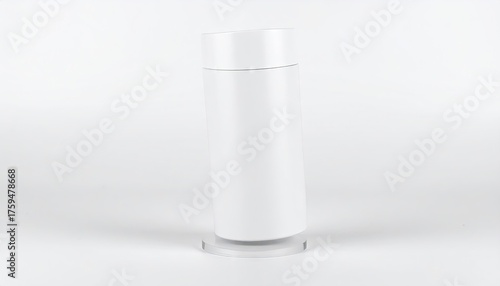 White Cylinder Product Mockup on Acrylic Riser