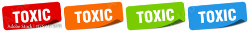 toxic sticker. toxic sticker set on white background
