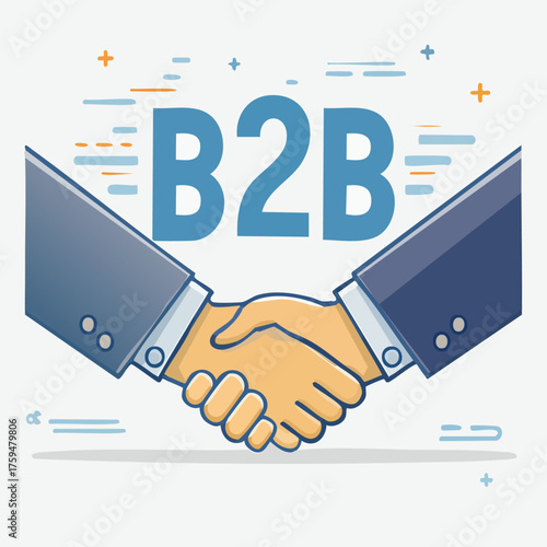 B2B Business Partnership Agreement Handshake Collaboration Concept.