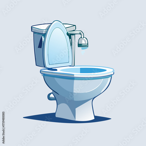 Clean and Modern Toilet Design with Open Lid.