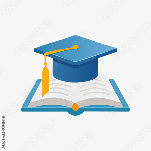 Education and Knowledge - A Book and Graduation Cap.