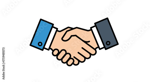 Professional handshake symbol design, partnership agreement and collaboration concept icon,