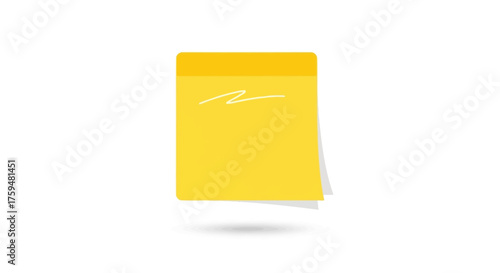 Blank yellow sticky note with shadow, ideal for office tasks or personal reminders isolated on