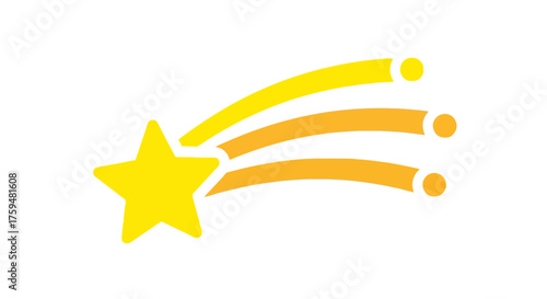 Stylized celestial icon, featuring a bright yellow star with flowing comet trails for creative