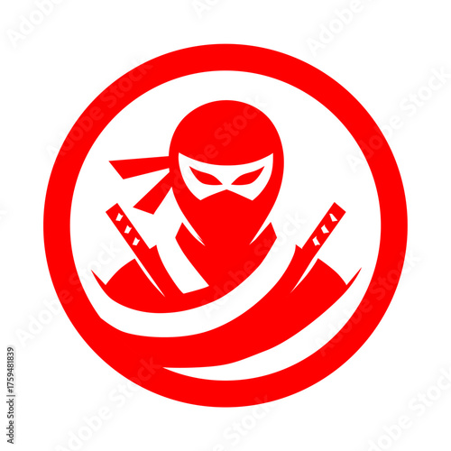 Dynamic Red Ninja Warrior Icon