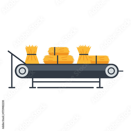 Automated hay bale transportation system illustration showcasing agricultural technology solutions