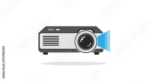 Sleek projector illustration for presentations or home theater experiences with modern design