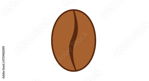 A simple coffee bean illustration against a clean white backdrop presents a minimalist and
