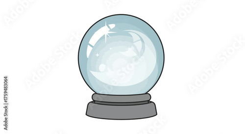 Enchanting glass sphere illustration on a pedestal predicting future possibilities