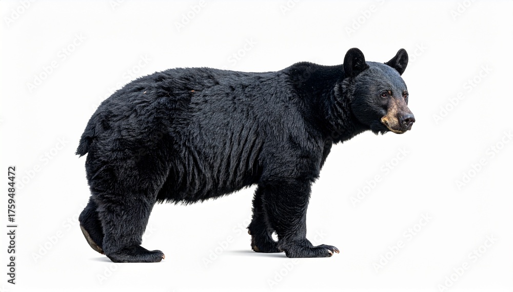 Fototapeta premium American Black Bear Isolated on white background