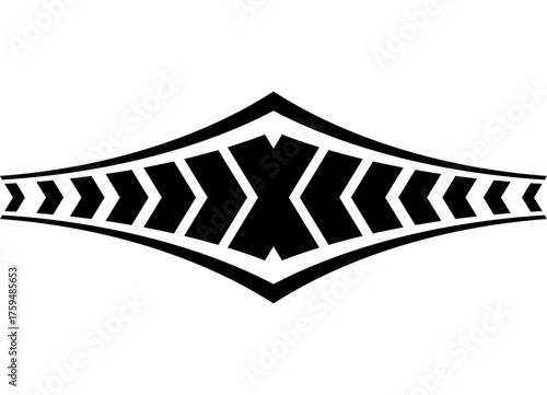 Vector black pattern on a white background. Design element for car body, boat, motorcycle, sportswear, toy. Vinyl applique