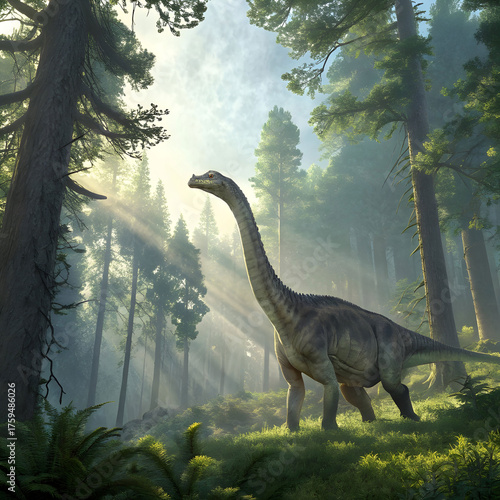 sauropod dinosaur in nature