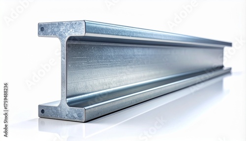 Galvanized Steel C-Channel Structural Profile on white background