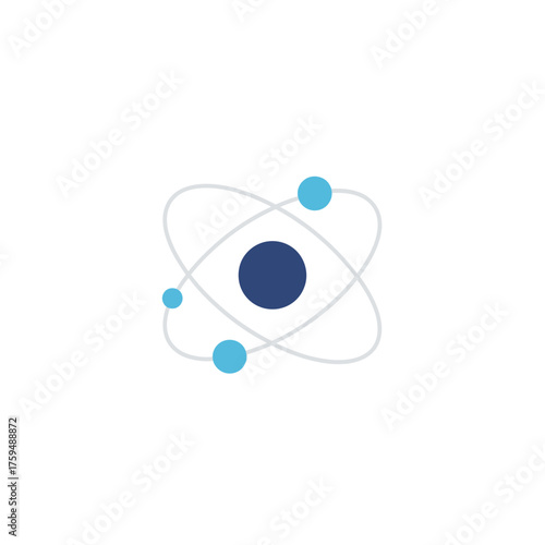 Abstract Atom Illustration Representing Science Research and Innovation in Light Tones