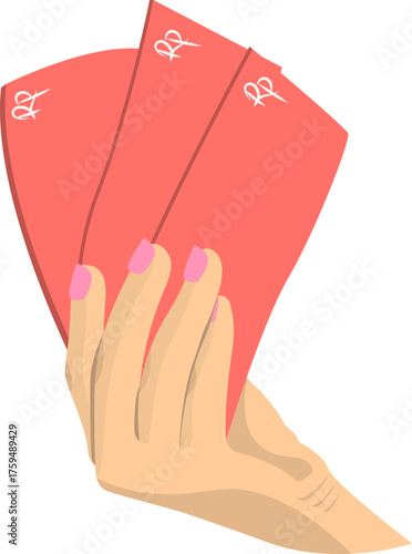 Illustration of Hand Holding Indonesian Rupiah Money