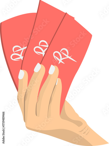 Illustration of Hand Holding Indonesian Rupiah Money