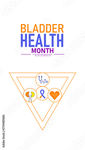 Bladder Health Month Poster Banner and Background Abstract Design Template with Urinary System Illustration for Health Awareness design for mobile responsive