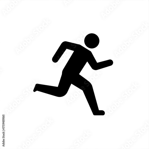 Silhouette of a person running quickly in a forward direction vector