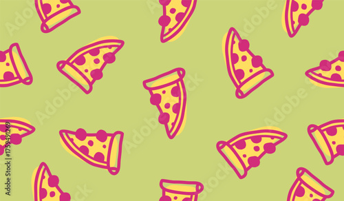 Cute pizza pattern background vector design