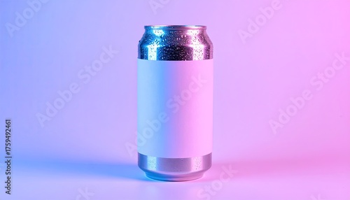 Sleek Aluminum Can with Condensate and Gradient Lighting