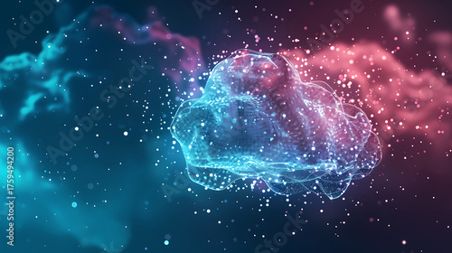 Machine learning visualization as robotic data cloud symbolizing artificial intelligence  