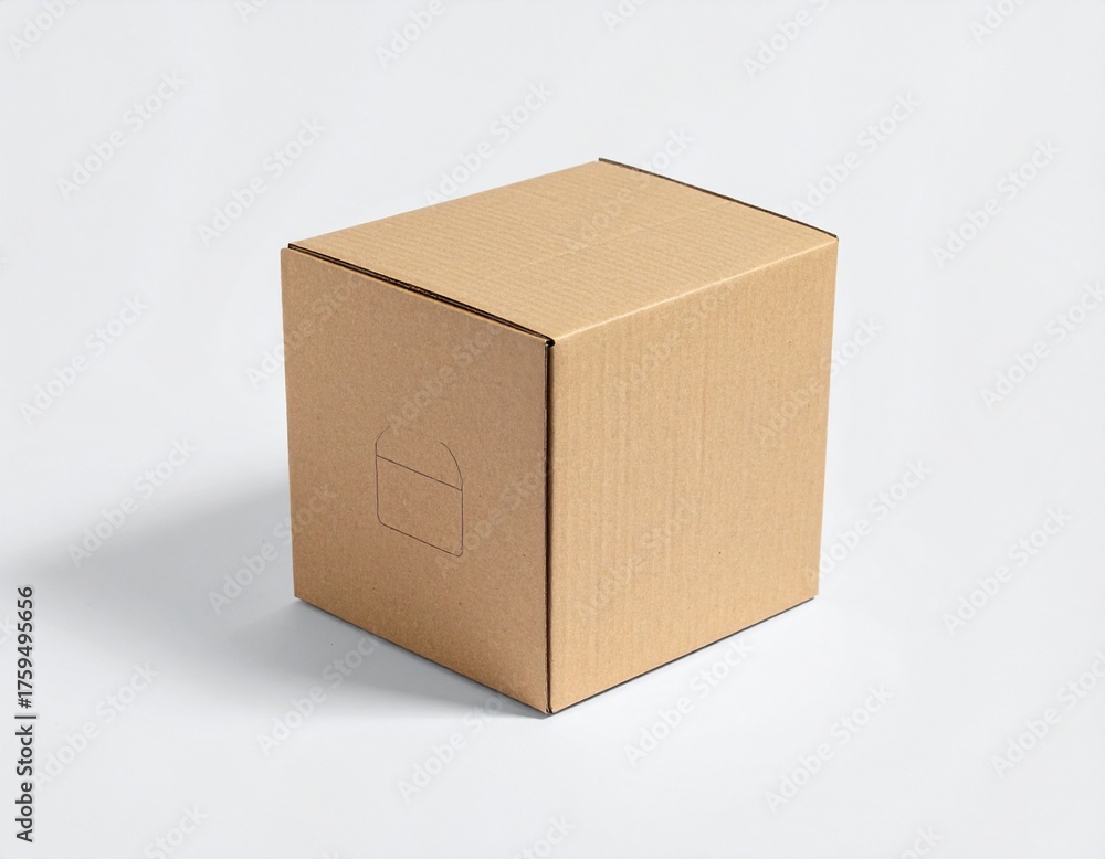 Fototapeta premium cardboard box warehouse mockup, png file of isolated cutout object with shadow 