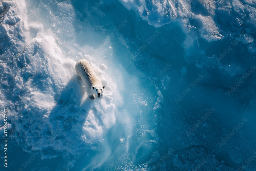 Naklejka premium Polar Bear on Iceberg