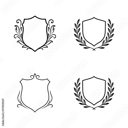 shield and laurel wreath set