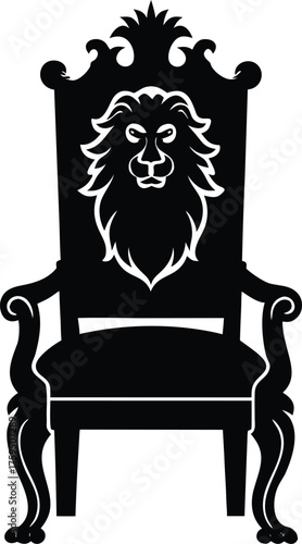 Elegant king s throne with majestic lion armrests
