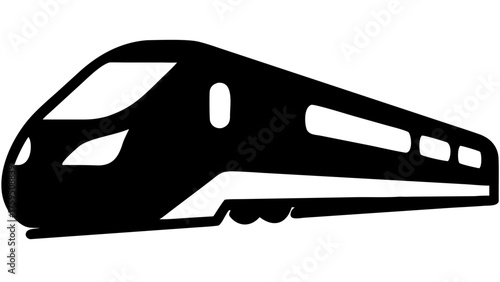 Sleek high-speed train icon for modern transportation and travel designs, representing efficiency, speed, and futuristic rail travel, ideal for transit concepts