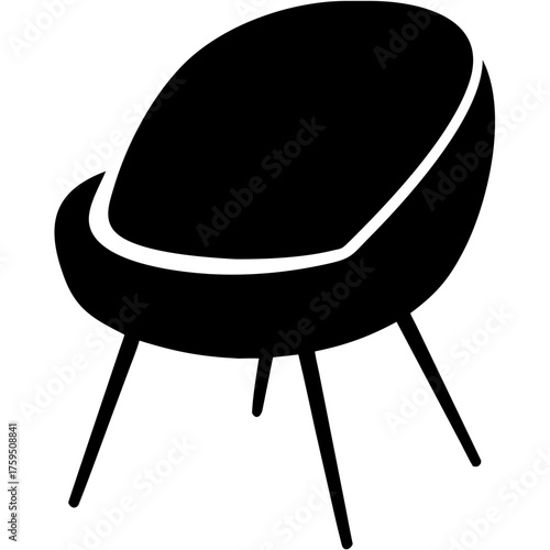 Stylish mid-century modern chair icon for interior design projects, showcasing simple elegance and timeless appeal for versatile design applications