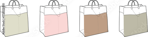 Shopping Bag Icons Stylish and Versatile Design Elements for Online Stores