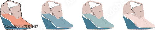 Fashionable Women's Wedge Boots A Stylish Collection in Various Colors for Trendy Footwear Options