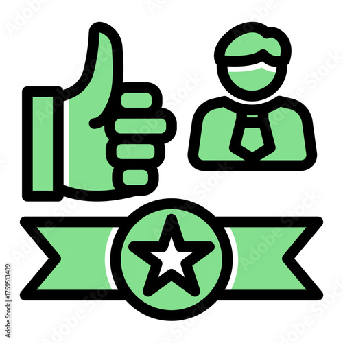 Client Appreciation Rating Review icon from the Customer Development icon collection (Solid Color Lineal Style)