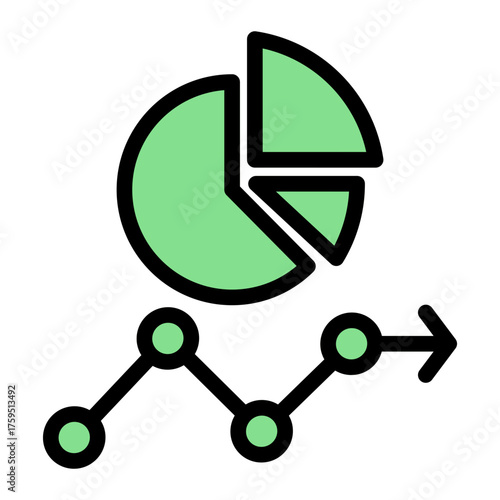 Business Performance Statistics Analysis icon from the Customer Development icon collection (Solid Color Lineal Style)