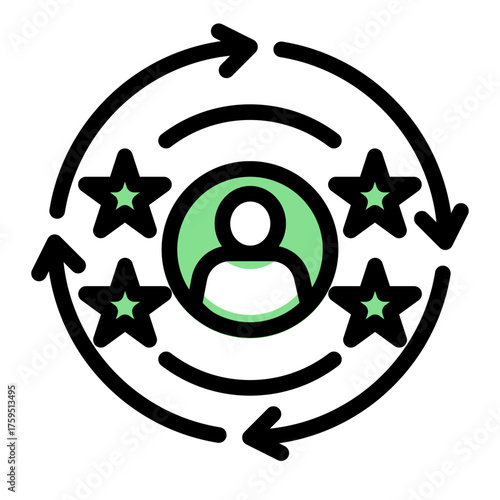 Agile Continuous Process Development icon from the Customer Development icon collection (Solid Color Lineal Style)