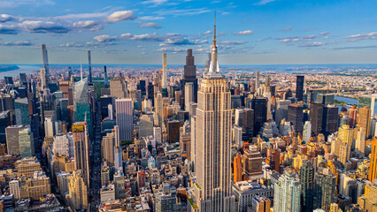 Wandcirkels Empire State Building Empire State Building bij gouden uur  © Vadim