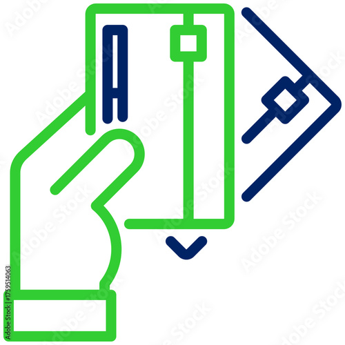 Debit icon isolated on white background. vector illustration icon for business, accounting financial and other business