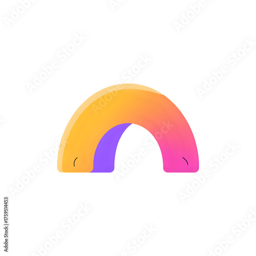 A semi-circle arc built from transparent, primary-colored jelly-like material that casts soft, internal shadows