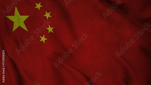 China flag lightning storm animation seamless loop. 4K