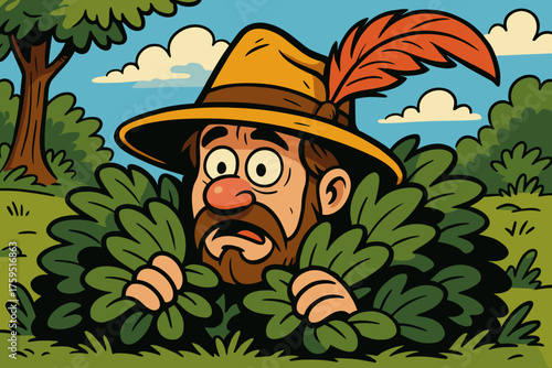 Vector oversized bushes hat visible icon feathered ranger only sneaky above